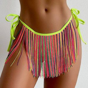Tie Side Fringe Trim Bikini Bottom 8/10